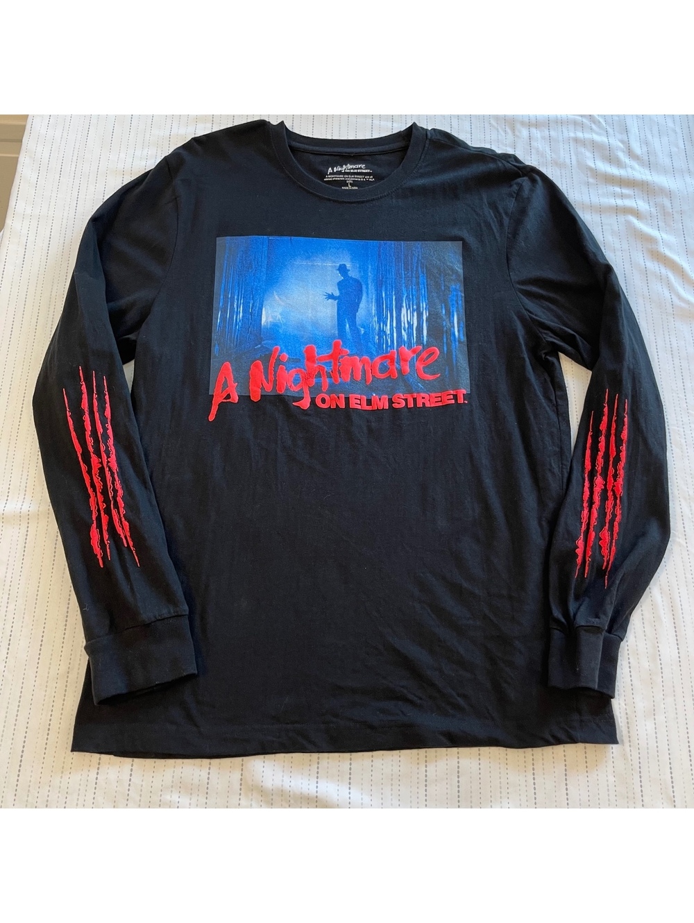 A Nightmare on Elm Street Long Sleeve Unisex Large Front & Back Detail